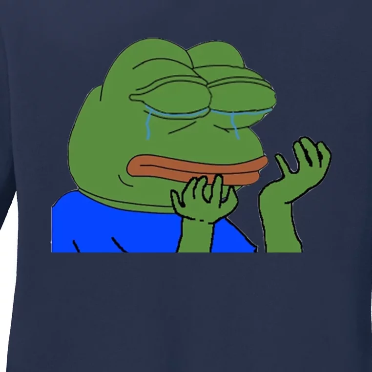 Pepehands Twitch Emote Ladies Long Sleeve Shirt