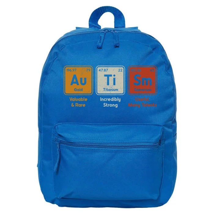 Periodic Table Elets Neurodiversity Autism Awareness Gift 16 in Basic Backpack