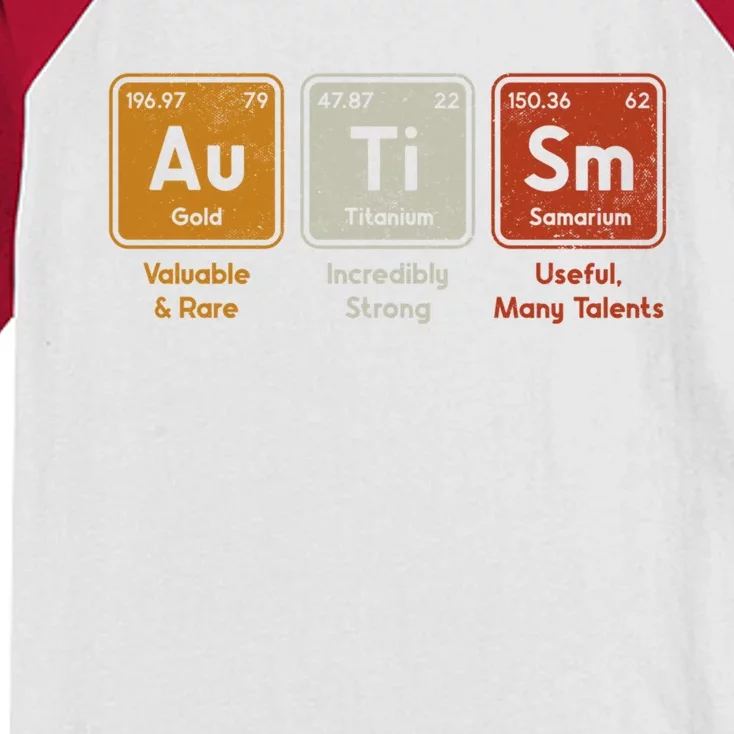 Periodic Table Elets Neurodiversity Autism Awareness Gift Kids Colorblock Raglan Jersey