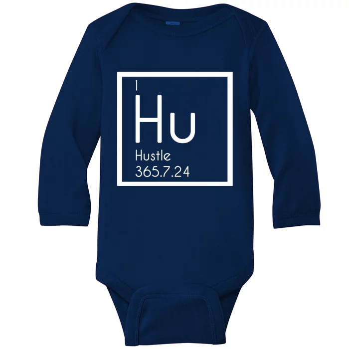 Periodic Table Elet Hustle Great Gift For The Entrepreneur Baby Long Sleeve Bodysuit