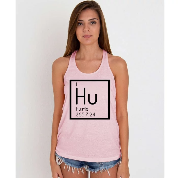 Periodic Table Elet Hustle Great Gift For The Entrepreneur Women's Knotted Racerback Tank