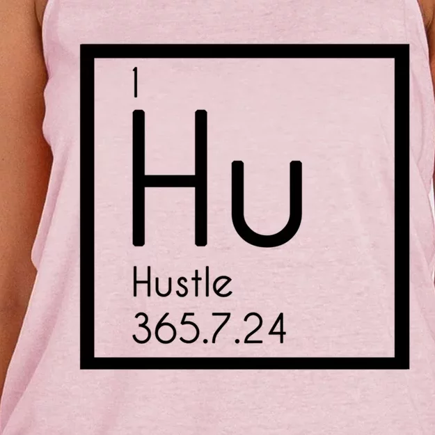 Periodic Table Elet Hustle Great Gift For The Entrepreneur Women's Knotted Racerback Tank