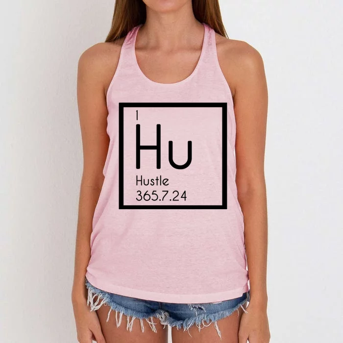 Periodic Table Elet Hustle Great Gift For The Entrepreneur Women's Knotted Racerback Tank