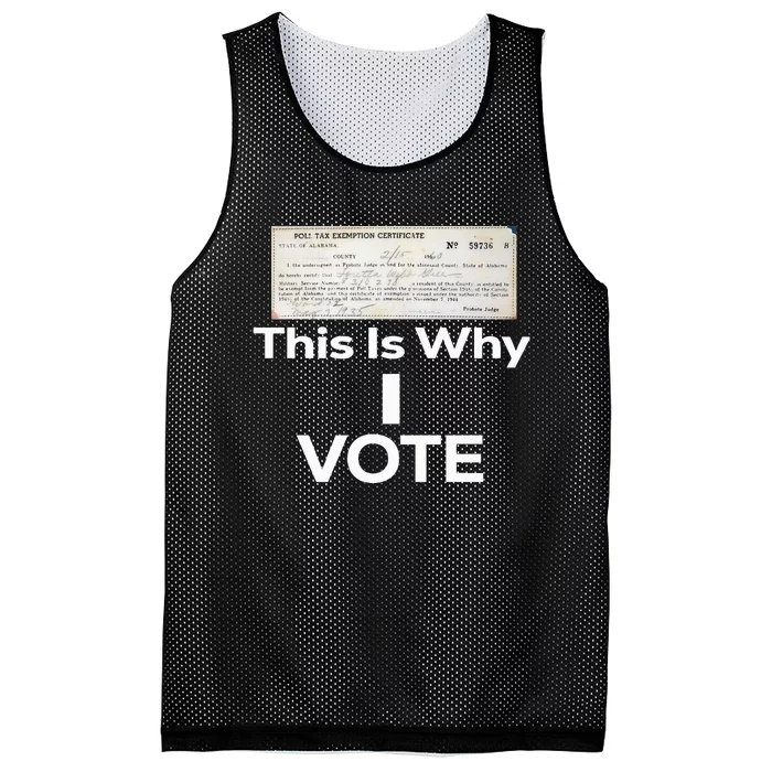 Poll Tax Exemption Certificate This Is Why I Vote Mesh Reversible Basketball Jersey Tank