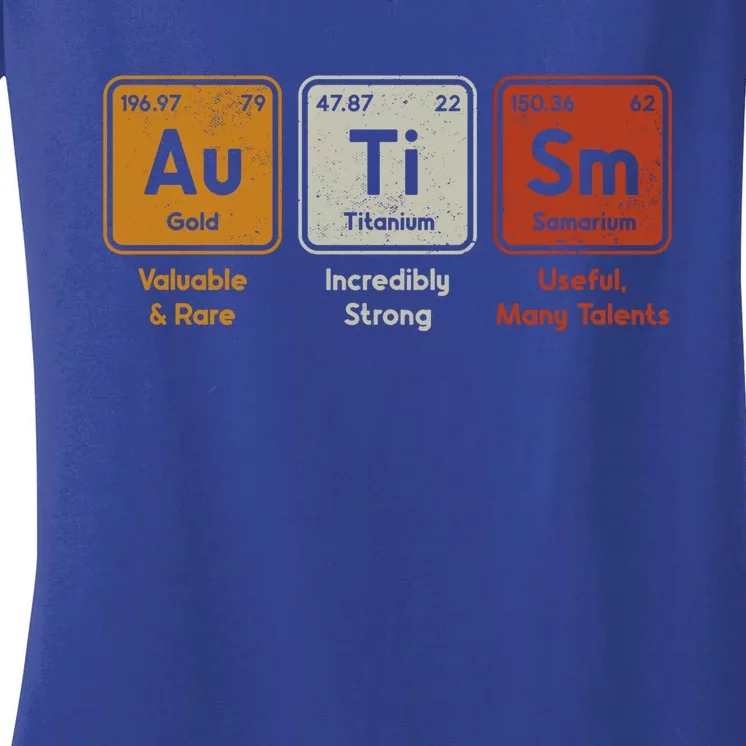 Periodic Table Elets Neurodiversity Autism Awareness Great Gift Women's V-Neck T-Shirt