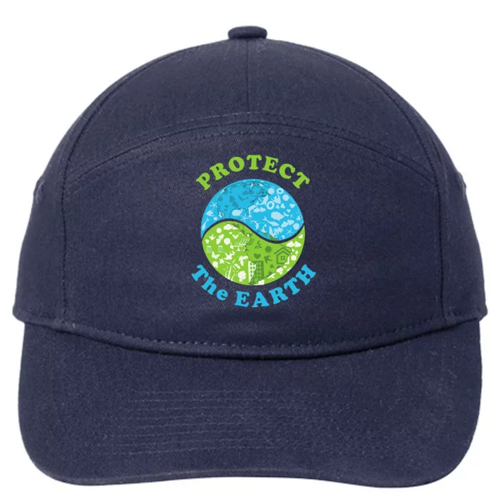 Protect The Earth Support Earth Day Gift Novelty 7-Panel Snapback Hat