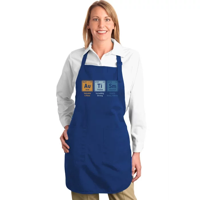 Periodic Table Elets Neurodiversity Autism Awareness Gift Full-Length Apron With Pocket