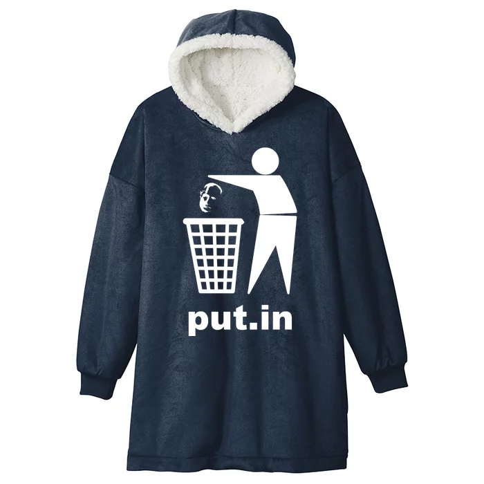 Putin Trash Funny Hooded Wearable Blanket