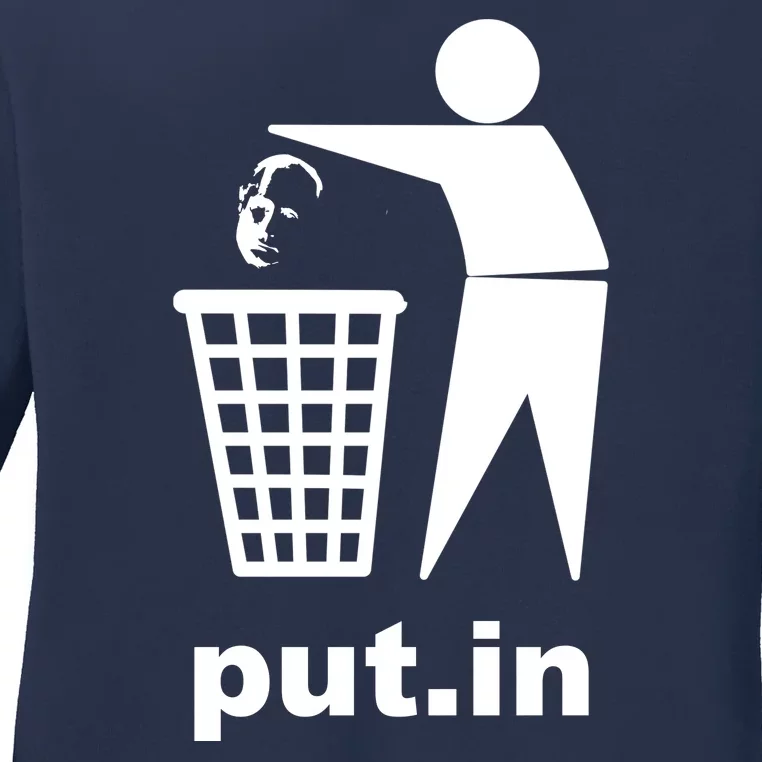 Putin Trash Funny Ladies Long Sleeve Shirt