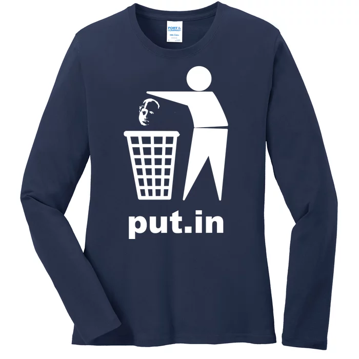 Putin Trash Funny Ladies Long Sleeve Shirt