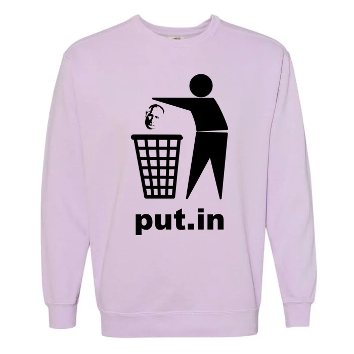 Putin Trash Funny Garment-Dyed Sweatshirt