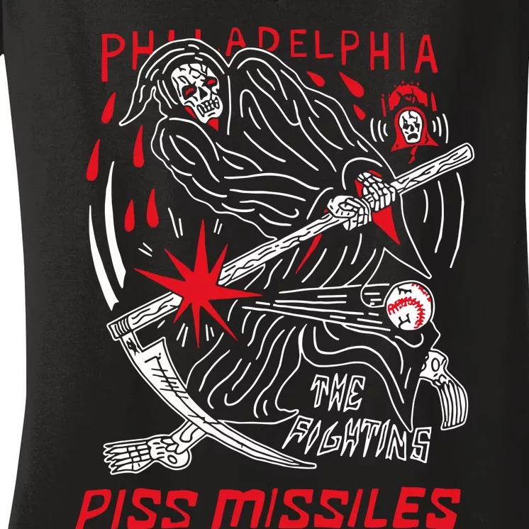 Philadelphia The Fighting Piss Missiles Women's V-Neck T-Shirt