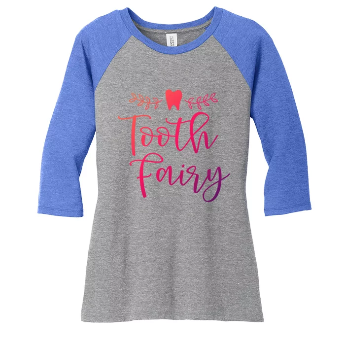 Pretty Tooth Fairy Funny Dental Hygienist Gift Women's Tri-Blend 3/4-Sleeve Raglan Shirt