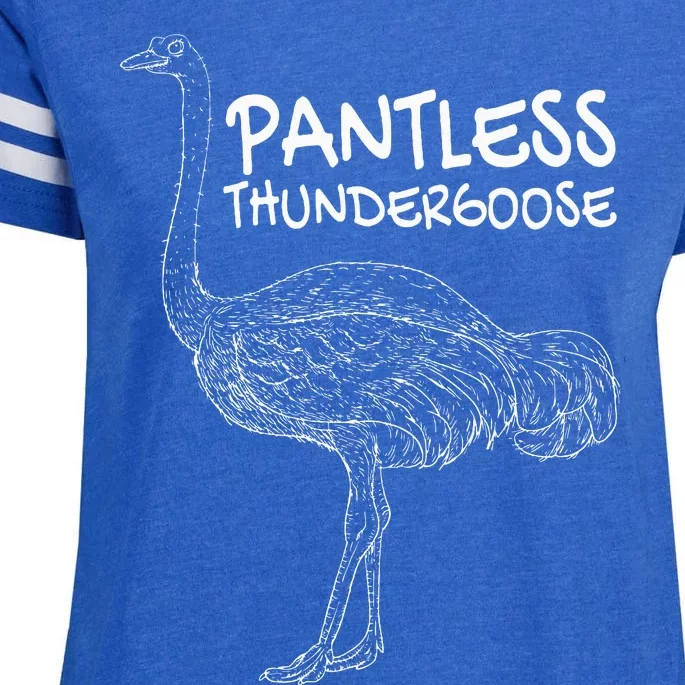 Pantless Thundergoose Funny Hilarious Ostrich Joke Lovers Enza Ladies Jersey Football T-Shirt