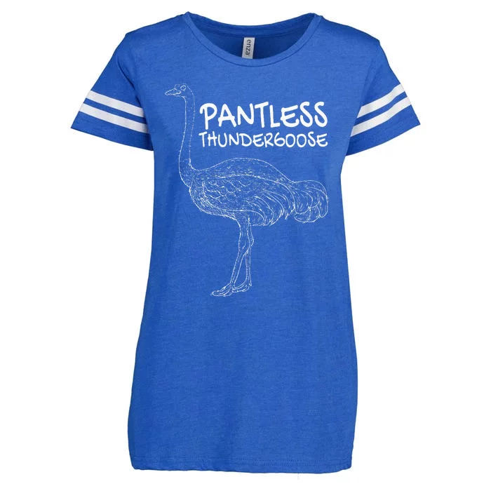 Pantless Thundergoose Funny Hilarious Ostrich Joke Lovers Enza Ladies Jersey Football T-Shirt