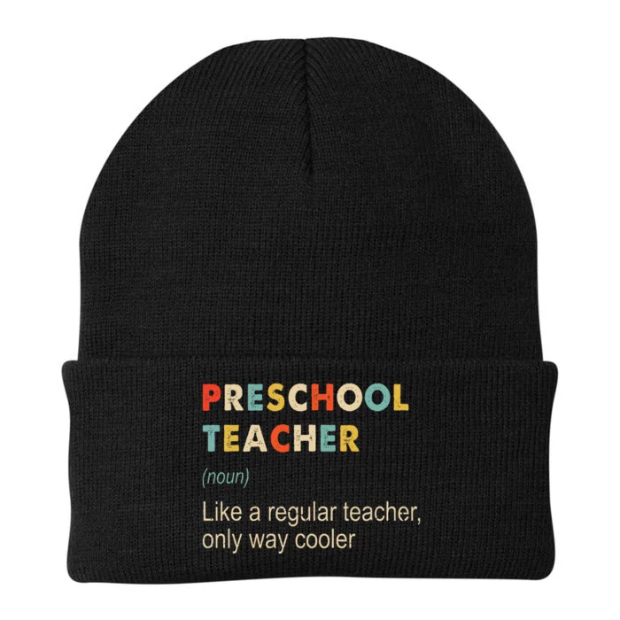 Preschool Teacher Funny Kindergarten Teacher Definition Knit Cap Winter Beanie