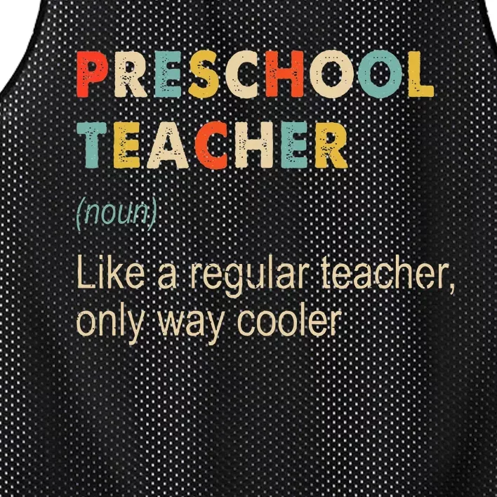 Preschool Teacher Funny Kindergarten Teacher Definition Mesh Reversible Basketball Jersey Tank