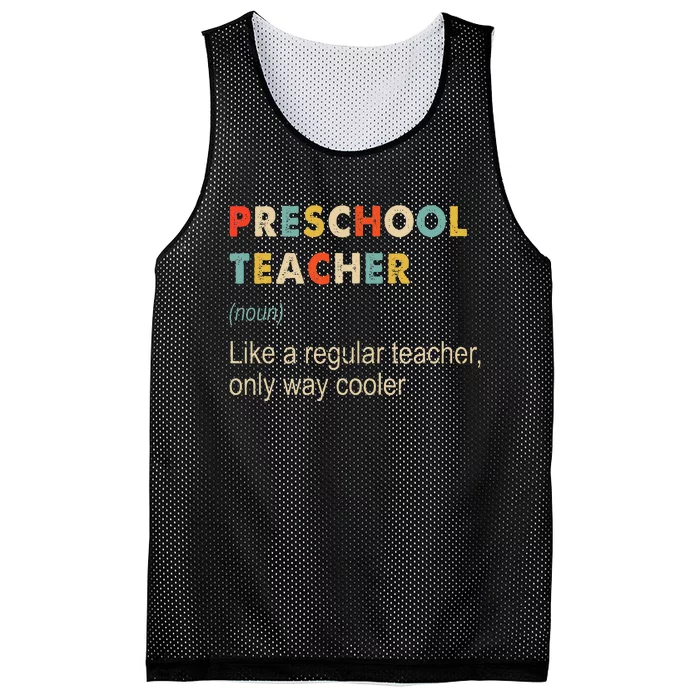 Preschool Teacher Funny Kindergarten Teacher Definition Mesh Reversible Basketball Jersey Tank