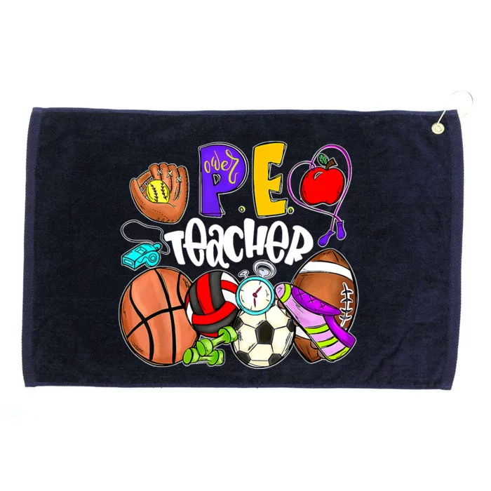 PE Teacher Funny Physical Education Teacher Back To School Grommeted Golf Towel