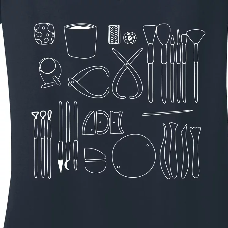 Pottery Tools For Ceramics Artist Gifts Clay Women's V-Neck T-Shirt