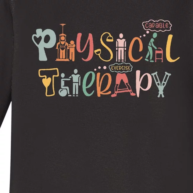 Physical Therapy Funny Physical Therapist PT Month Baby Long Sleeve Bodysuit