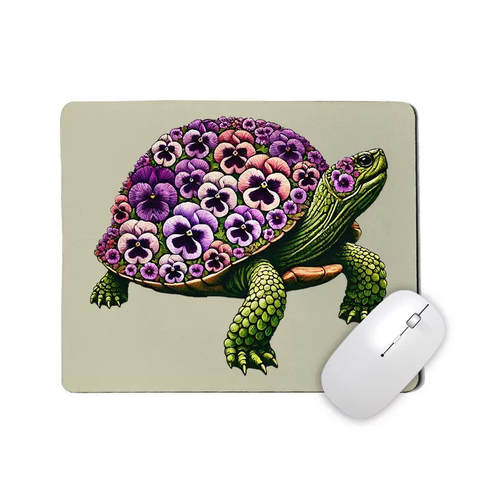 Pansies Turtle Flower Pansy Gardening Floral Mousepad