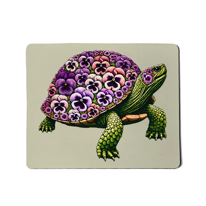 Pansies Turtle Flower Pansy Gardening Floral Mousepad