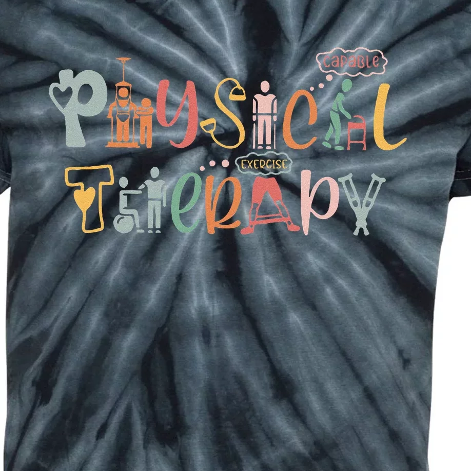 Physical Therapy Funny Physical Therapist PT Month Kids Tie-Dye T-Shirt