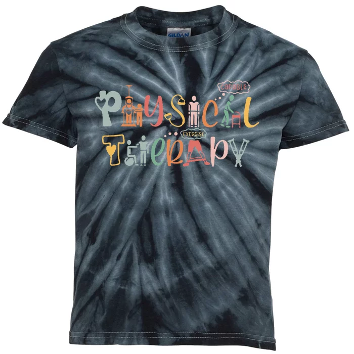 Physical Therapy Funny Physical Therapist PT Month Kids Tie-Dye T-Shirt