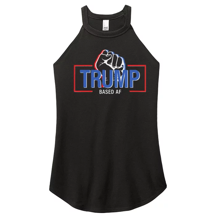 President Trump Fist 2024 Strong Support Women’s Perfect Tri Rocker Tank