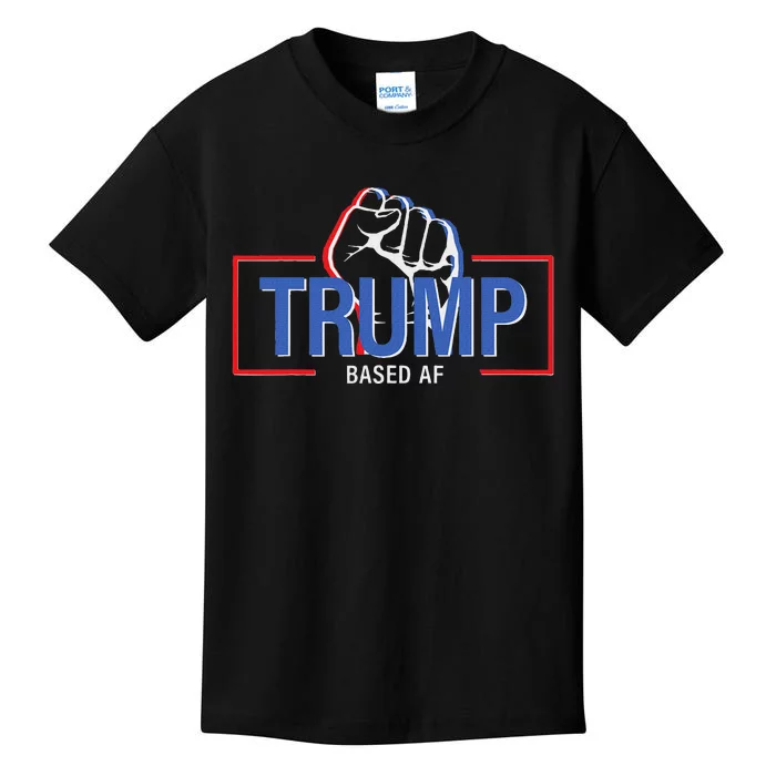 President Trump Fist 2024 Strong Support Kids T-Shirt