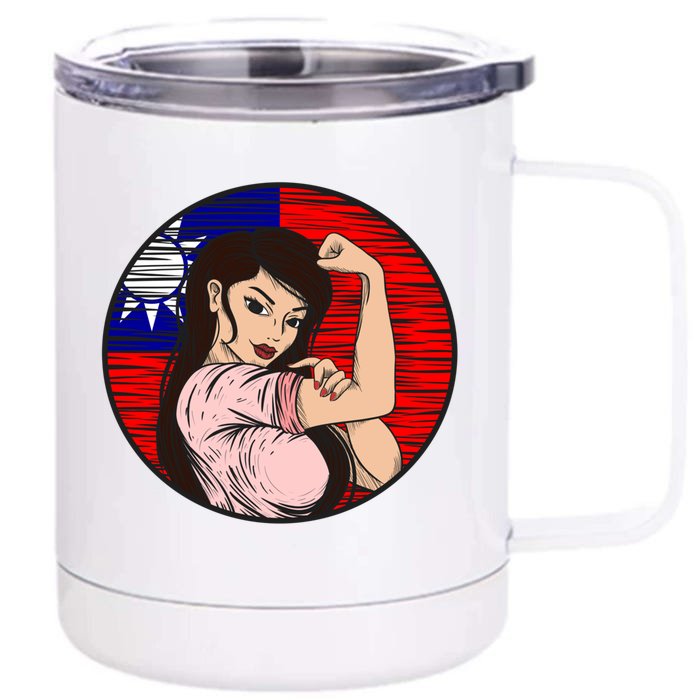 Patriotic Taiwanese Flag Taiwan Proud Taiwanese Gift Front & Back 12oz Stainless Steel Tumbler Cup