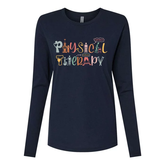 Physical Therapy Funny Physical Therapist PT Month Womens Cotton Relaxed Long Sleeve T-Shirt