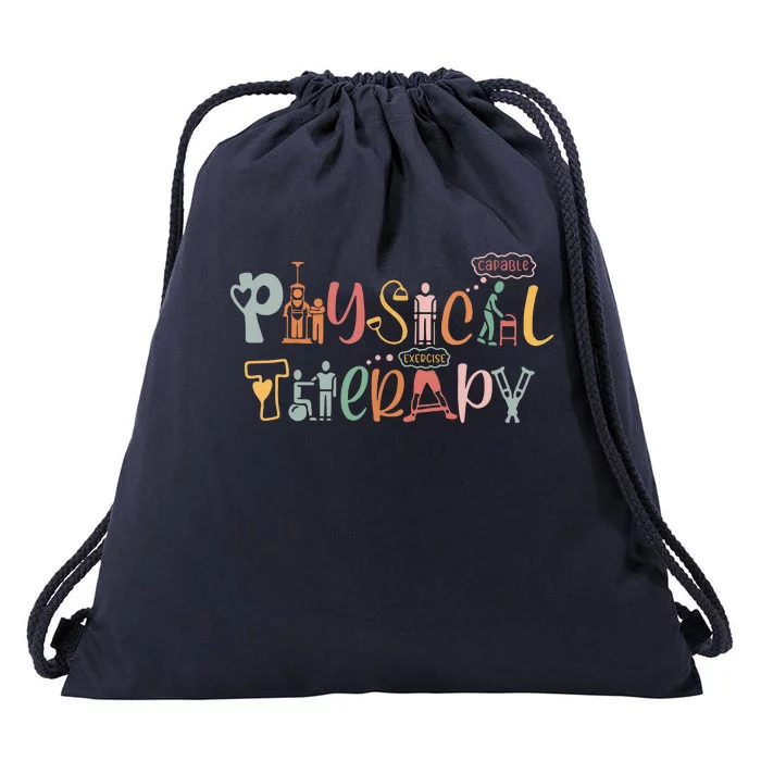 Physical Therapy Funny Physical Therapist PT Month Drawstring Bag