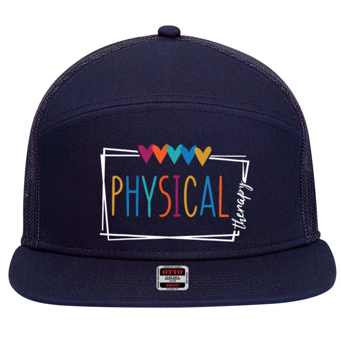 Physical Therapy Funny Physical Therapist Pt Therapist Month 7 Panel Mesh Trucker Snapback Hat