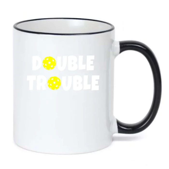 Pickleball Team Funny Double Trouble Gift Black Color Changing Mug