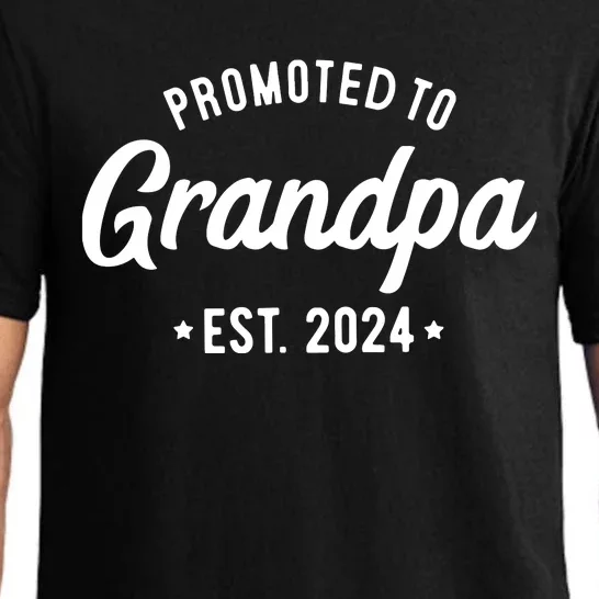 Promoted To Grandpa Est 2024 Grandparents Baby Announcement Pajama Set