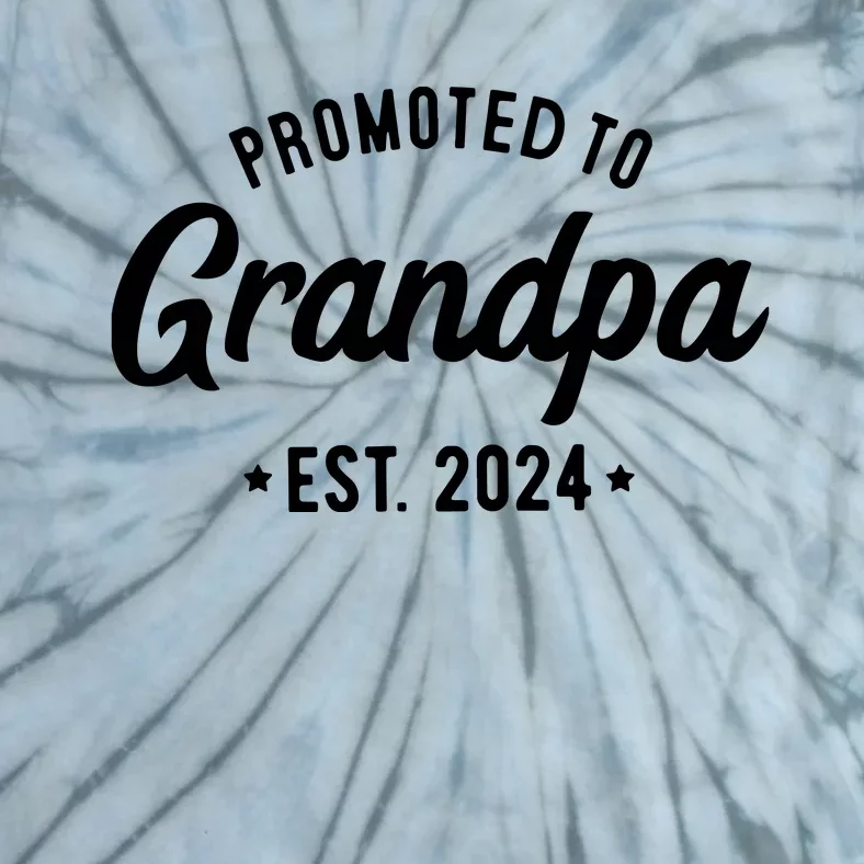 Promoted To Grandpa Est 2024 Grandparents Baby Announcement Tie-Dye T-Shirt