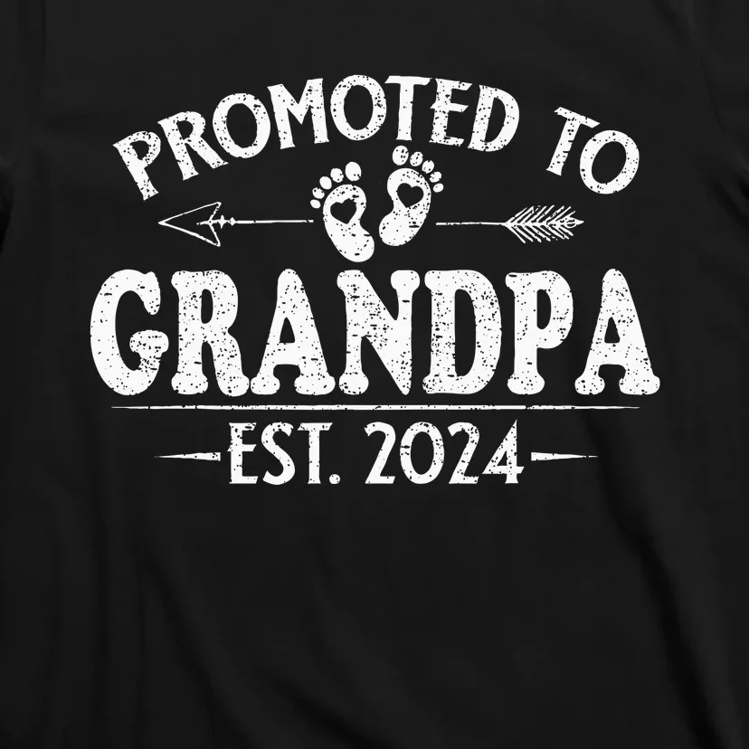 Promoted To Grandpa Est. 2024 Grandparents Baby Announcement T-Shirt