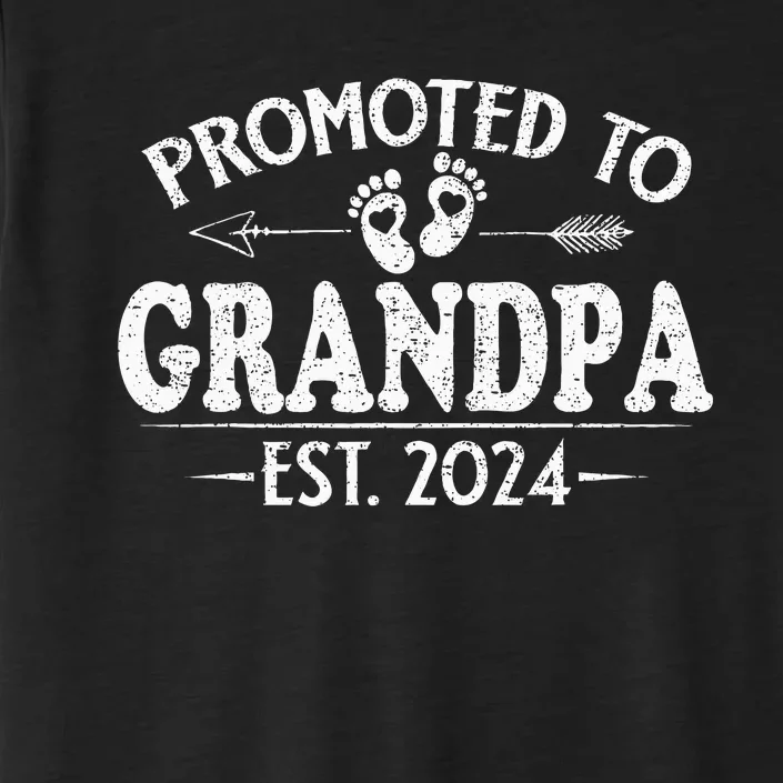 Promoted To Grandpa Est. 2024 Grandparents Baby Announcement ChromaSoft Performance T-Shirt