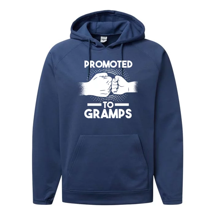 Promoted To Gramps Grandpa Cool Gift Performance Fleece Hoodie