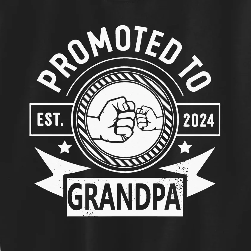 Promoted To Grandpa Est. 2024 Grandpa Pregnancy Kids Sweatshirt