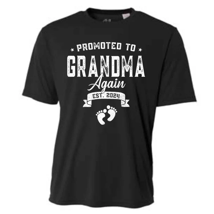 Promoted To Grandma Again Est. 2024 Pregnancy Announcement Cooling Performance Crew T-Shirt