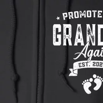 Promoted To Grandma Again Est. 2024 Pregnancy Announcement Full Zip Hoodie