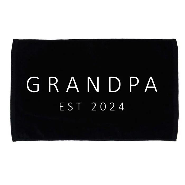 Promoted To Grandpa Est 2024 New Grandpa Fathers Day Microfiber Hand Towel