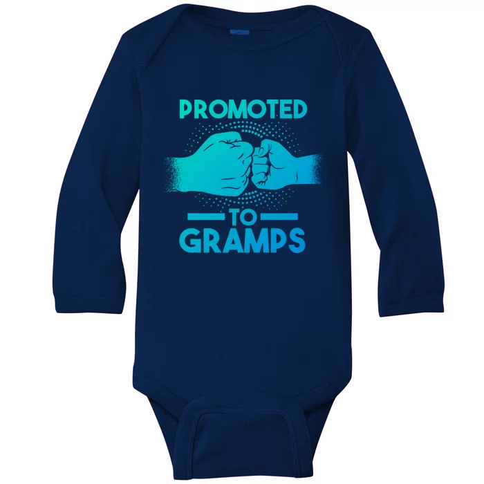 Promoted To Gramps Grandpa Cool Gift Baby Long Sleeve Bodysuit