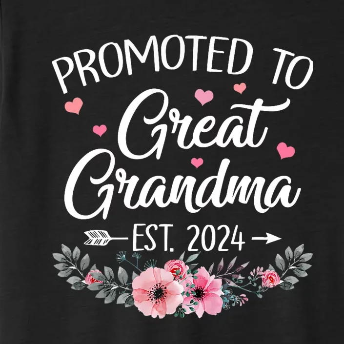 Promoted To Great Grandma Est 2024 First Time New Grandma ChromaSoft Performance T-Shirt