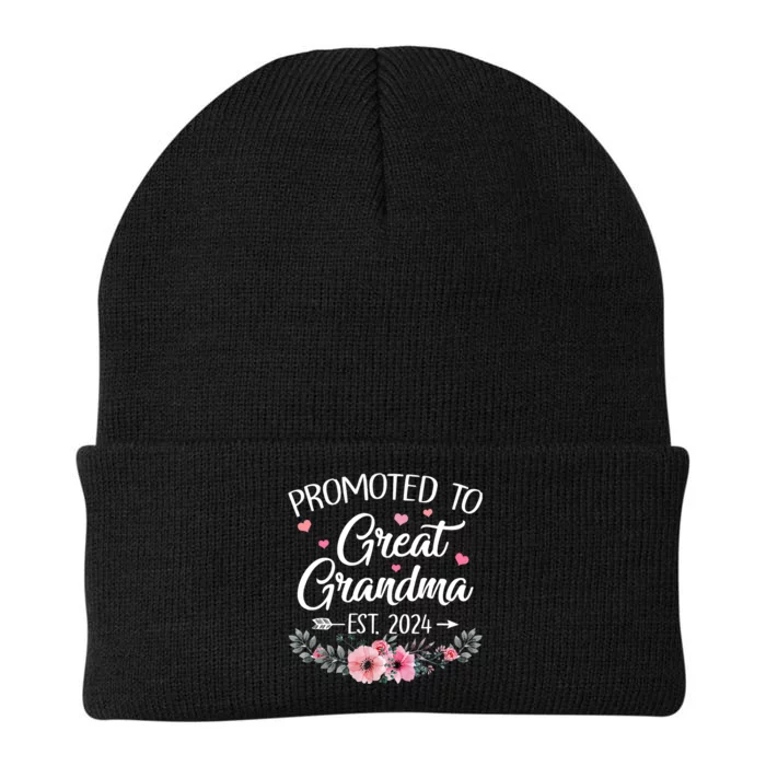 Promoted To Great Grandma Est 2024 First Time New Grandma Knit Cap Winter Beanie