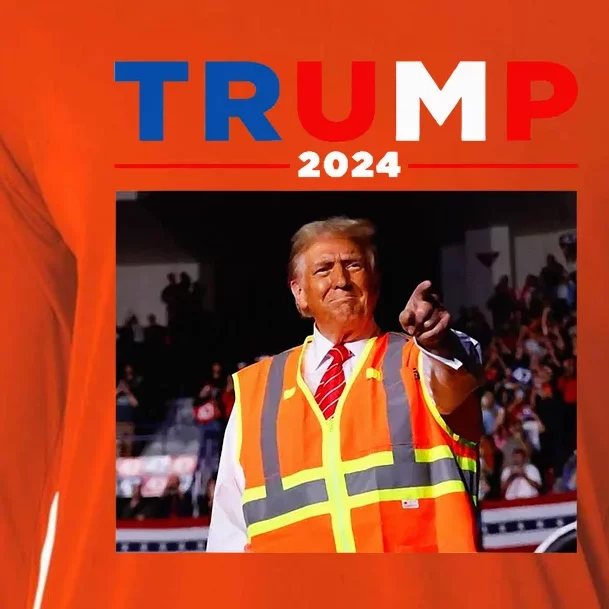 President Trump Garbage Truck Worker Vest Maga 2025 Cooling Performance Long Sleeve Crew