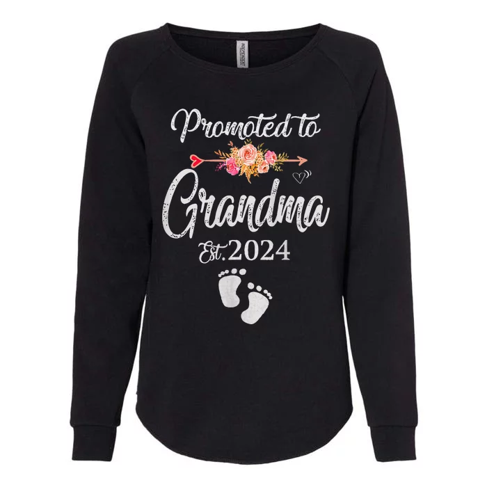 Promoted to Grandma Est 2024 Flower Mother's Day New Grandma Womens California Wash Sweatshirt